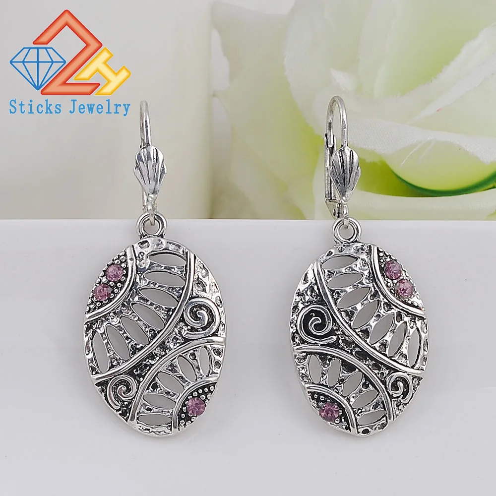 

Vintage dangle earrings environmentally friendly zinc alloy European and American fashion retro lady earrings