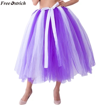 

FREE OSTRICH Women Mesh TulleTutu Skirt Bridesmaid Princess Skirt Bubble Maternity Skirt Woman Midi Elastic waist skirt