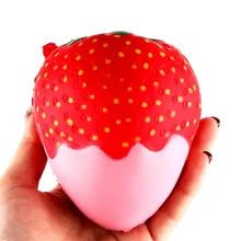 Squeeze toy WITH 11.5cm Strawberry Scented Squishy Slow Rising Squeeze Toys Jumbo Collection Gifts A517 jumbo squishy coloured strawberry relieve stress toys
