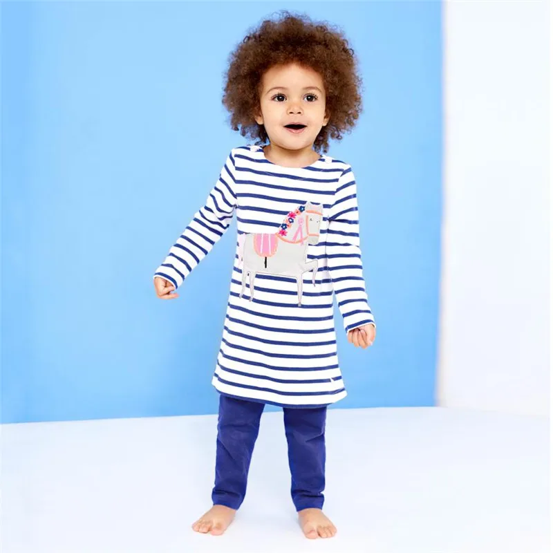 Baby girls clothes long sleeve stripes dresses for 2 6T kids cotton