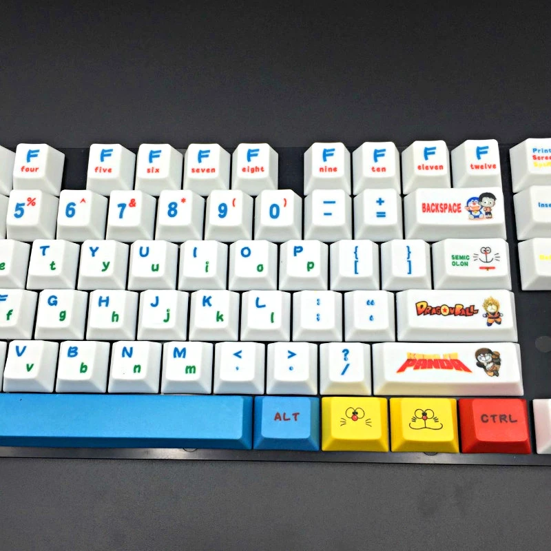 Набор крышек для ключей Doraemon PBT, крышка для ключей с сублимационной краской, s Топ с печатью для Cherry MX Mechanical Keyboard Key cap Switches 108 Keys cap