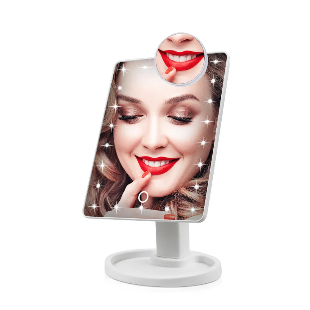 

16/22 LED Lights Touch Screen Makeup Mirror Light 10X Table Countertop Bright Adjustable LED Vanity Light Make Up Mirror Lamp