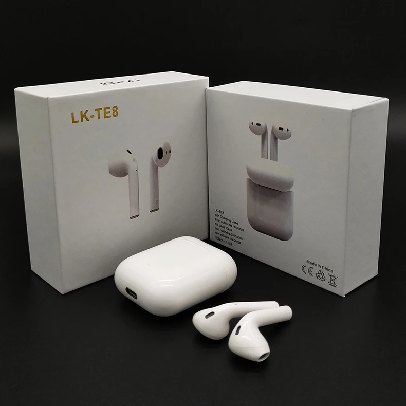 Новейшая Мини LK-TE8 TWS Bluetooth наушники гарнитура беспроводные наушники-вкладыши стерео бас наушники с микрофоном для iPhone Android PK i9s i7s i8