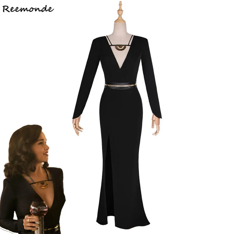 

Movie Solo: A Star Wars Story Qi'ra Cosplay Costume Sexy Black Dresses Dragon Daenerys Targaryen Halloween Outfit Adult Woman