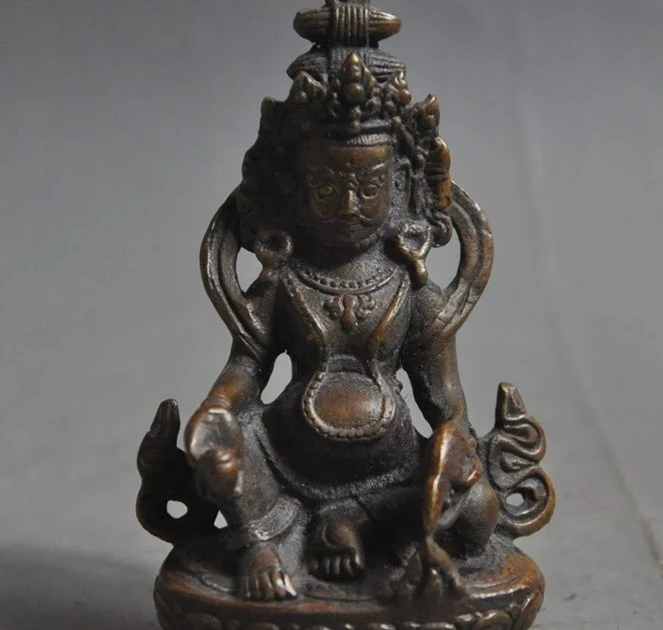 

Chinese Tibet Buddhism Bronze Yellow Jambhala Fortuna god buddha statue