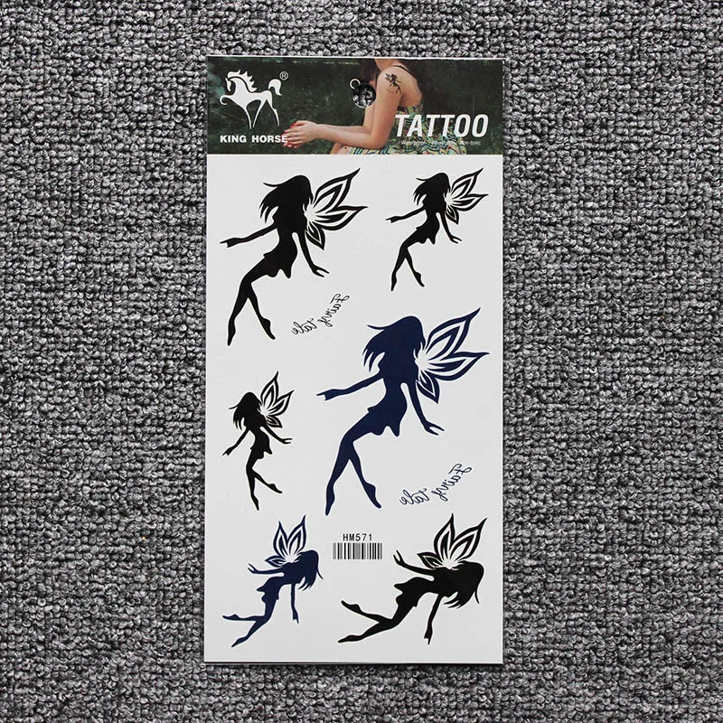 Черный Ангел милый девушка боди арт Водонепроницаемый поддельные сексуальные для женщин флэш временные татуировки наклейки 10*20 см KD571