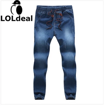 

Loldeal Summer haroun Jeans hanging beam feet crotch trousers cultivate one's morality jeans nine minutes of pants