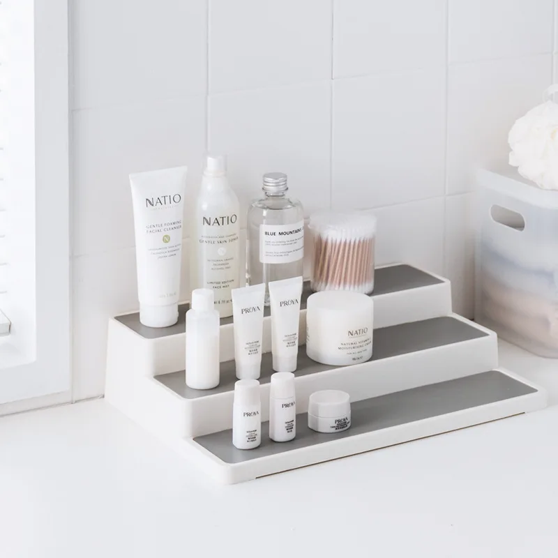  Plastic Layered Makeup Organizer Corner Cosmetic Organizer Makeup Box Stepwise Table Makeup Storage