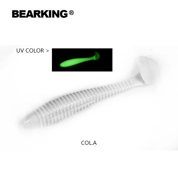 A Bearking популярная приманка для рыбалки, Мягкая приманка S05, профессиональная приманка 4 дюйма, 6 шт., 10 см/10 г, качественный искусственный карп, воблеры - Цвет: A