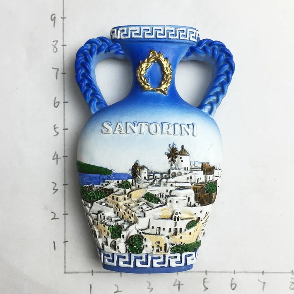 

Greece Travel Souvenir Refrigerator Magnetic Stickers Santorini Oia Aegean Town Fridge Magnets Home Decorations
