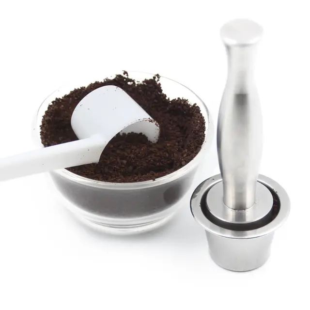 Special Price Stainless Steel Refillable Reusable Coffee Capsule Pod + Adhesive Seals+ Tamper for Nespresso Original Line Machines Maker