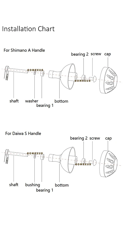 Gomexus катушка ручка для Shimano катушка Daiwa ручки twin XD Stradic FK CI4 Freams Exceller exsence Luvias 2000 3000 4000 39 мм