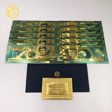 RU019-2 10 шт. сувенирная Золотая банкнота со знаменитым астронавтом героем для сувенирных подарков