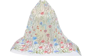 

LASUI Top 1yard=1lot flowering straw embroidery sequins mesh fabric wide 150cm soft for women dress DIY accessories
