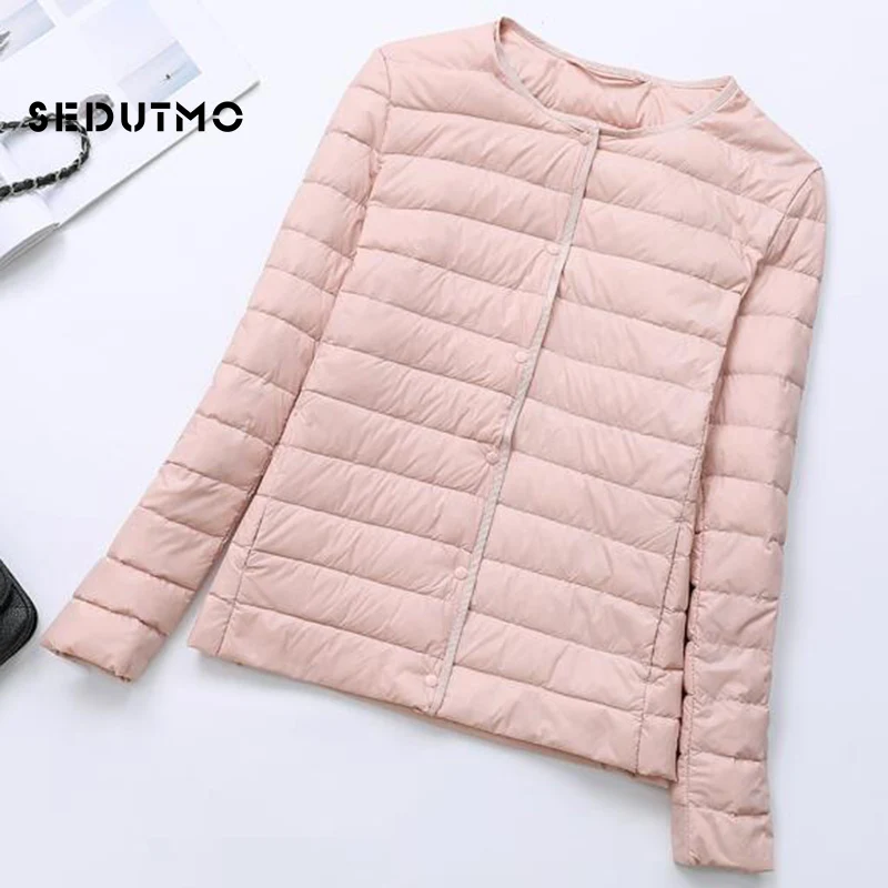 Koop SEDUTMO Winter Plus Size 4XL Womens Donsjack Ultra Light Duck Down Jas Korte Herfst Slanke Korte Puffer Jas ED617