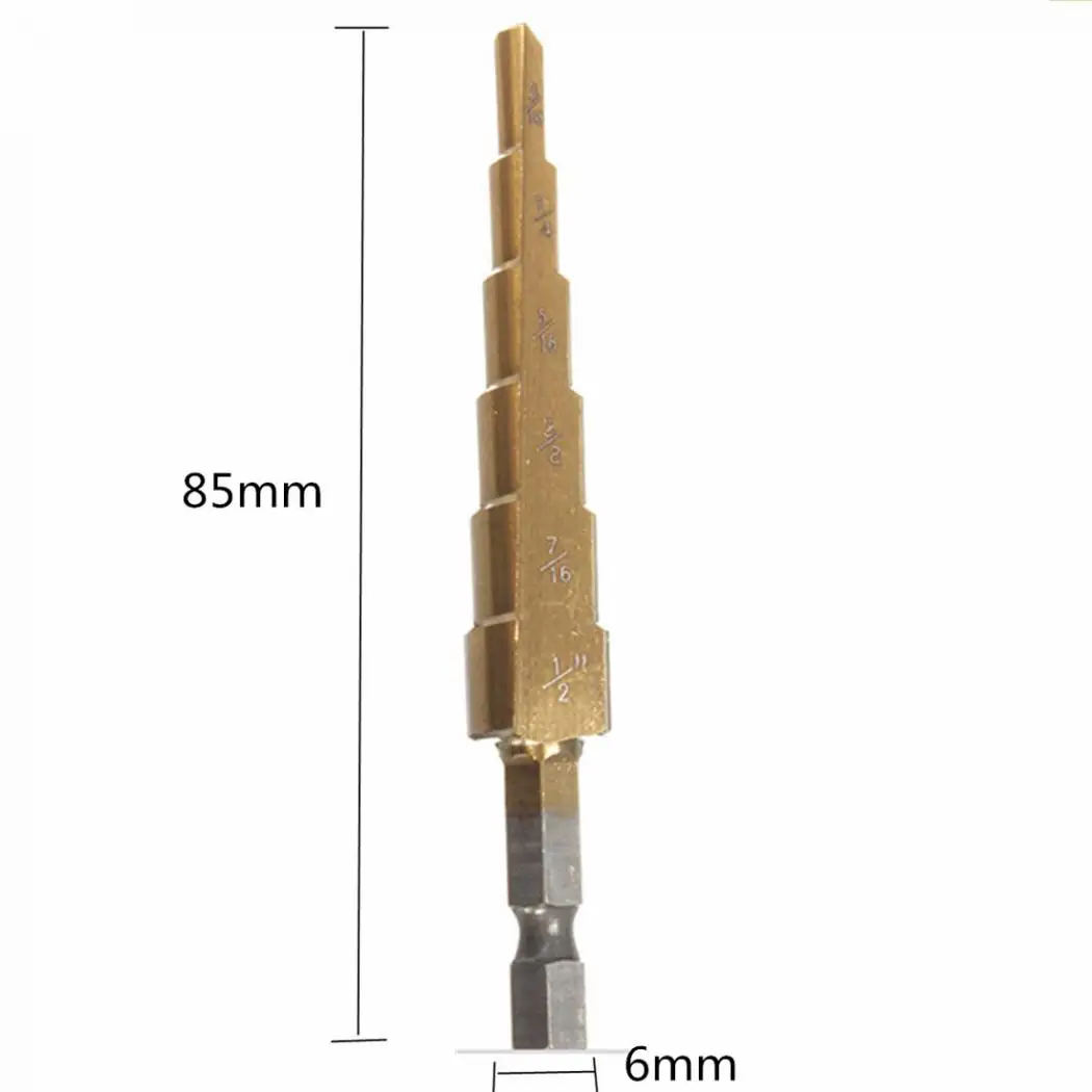3 шт./лот набор ступенчатых сверл HSS ступенчатые сверла 1/4 дюймов шестигранное сверло для металла 3/16-1/2 1/8-1/2 1/4-3/4 дюйма