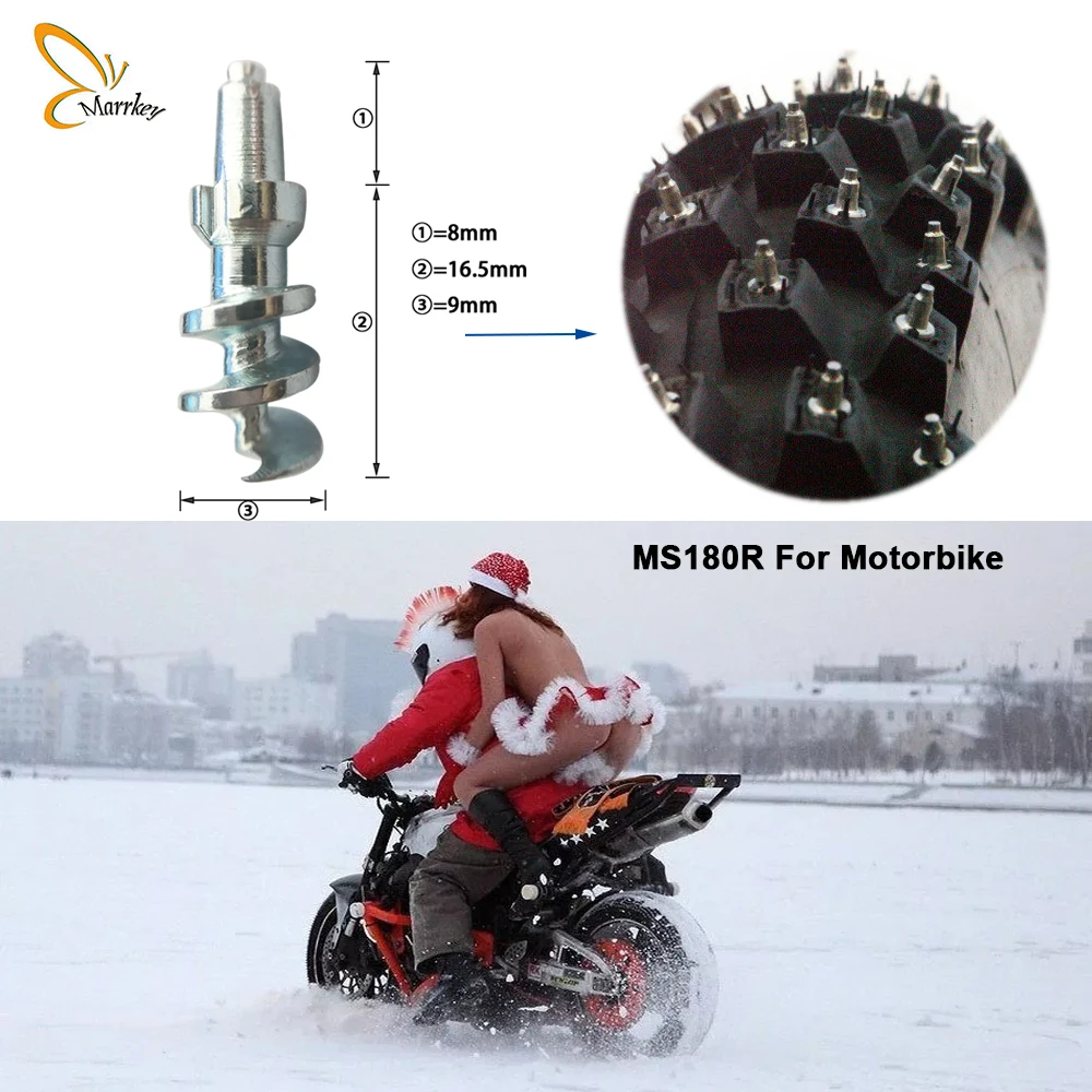 

Marrkey 20PCS MS180R 24.5mm Tires Studs/Spikes for Tires/Screw in Studs for Off-Road Truck ATV/UTV Scooter Motorcycle Racing Car