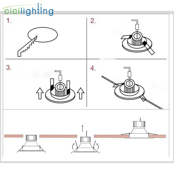 Conduziu a Lâmpada Recessed do Teto Industrial do Centro Comercial do Escritório para Baixo o Diodo Emissor de Luz de Wook de Borracha Downlight Redondo Iluminação 220 v 240 5 w 7 10 w conduziu a lâmpada recessed do teto,
