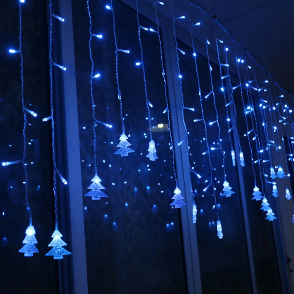 Christmas Garland LED Curtain Icicle String Light 220V 4.5m 100Leds Indoor Drop LED Party Garden Stage Outdoor Decorative Light