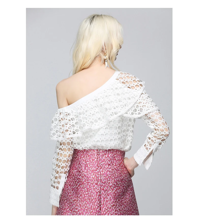 Ruffles Irregular Skew Collar Shirt (14)
