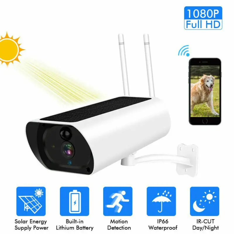 Wifi 4G Wireless 1080P Solar Power IP Camera CCTV Security Night Vision Outdoor