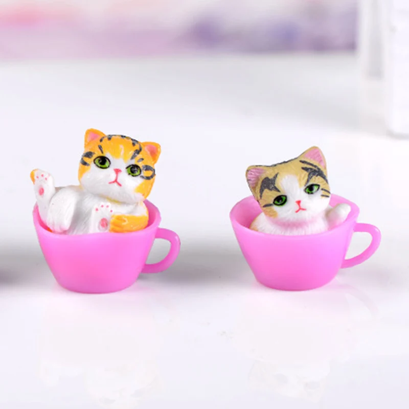 ZOCDOU 1 шт., красочная чашка для кошки, котенок, китлинг, мультфильм, Япония, Французская модель, маленькая фигурка, ремесла, сделай сам, орнамент