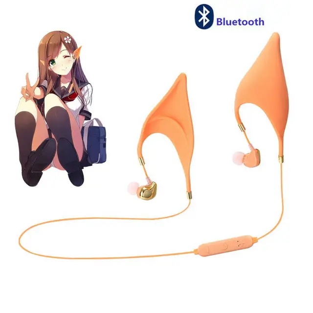 US $8.47 Fast Ship！In-Ear Bluetooth Yellow Elf Headphones Stereo Earbuds Earphone Fairy's Spirit Cosplay Hal