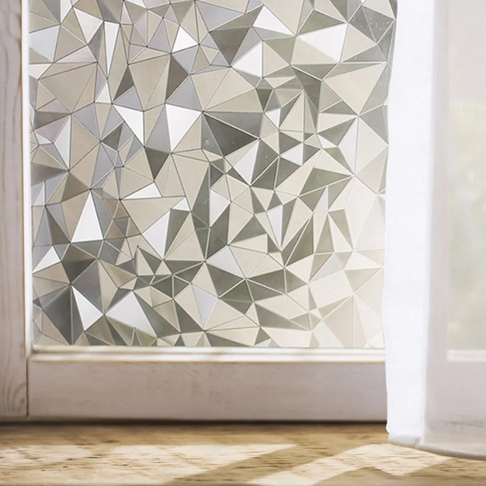 45*200 см многоугольная форма, непрозрачная статическая стеклянная оконная пленка, индивидуальная декоративная самоклеящаяся стеклянная дверная оконная пленка, Наклейка Home-FF