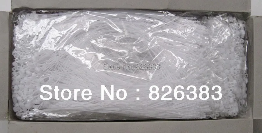 

5000 pieces WHITE LOOP Tagging pins locks manual no need gun you can choose 5" (125mm) 7"(175mm)3"(75mm)