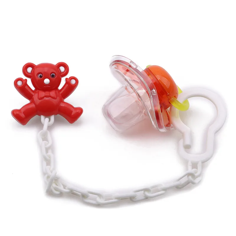 Cartoon Baby Pacifier Chain With Clips Silicone Nipple Baby Pacifier