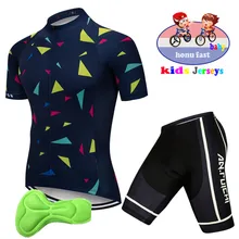 Велосипедная форма для детей Vélo наборы дети короткий рукав топы и шорты для мальчиков Ropa Ciclismo велосипедная одежда спортивные