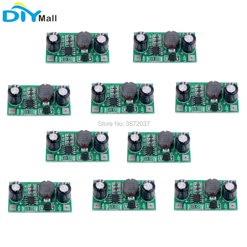 

10pcs/lot 3W 5-35V DC-DC Step Down Buck Module Converter Board 700mA Light Driver PWM Dimmer