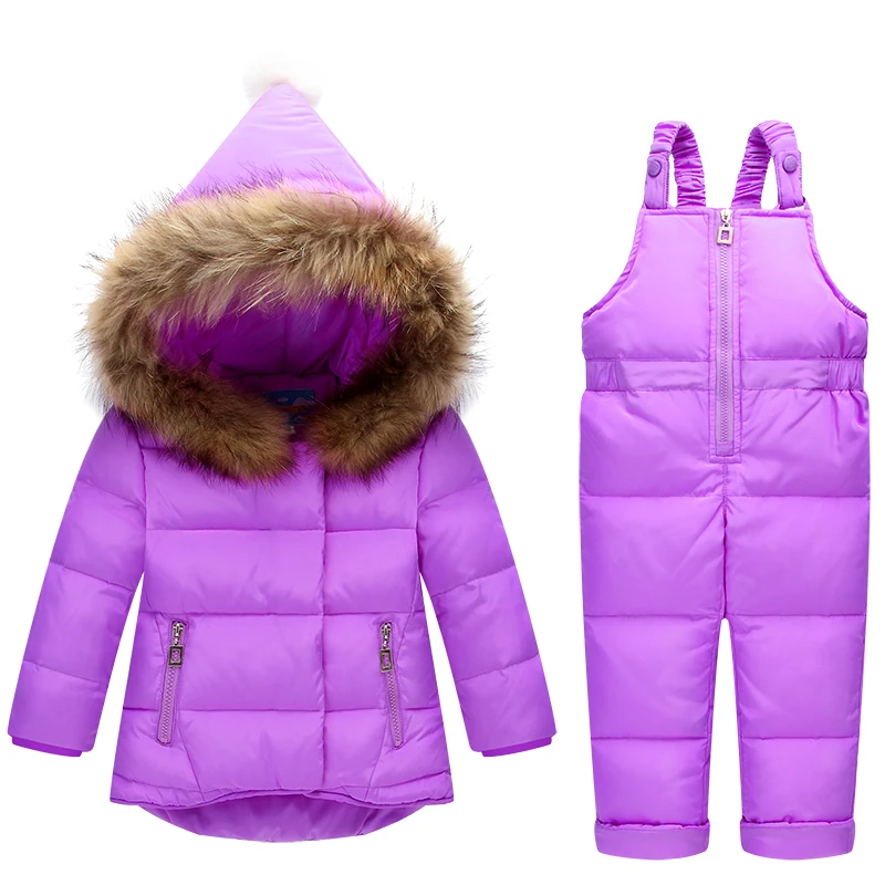 Г. Зимний теплый комбинезон для маленьких мальчиков и девочек, детские пуховые пальто, куртка с меховым капюшоном, плотный детский зимний костюм, комплект одежды