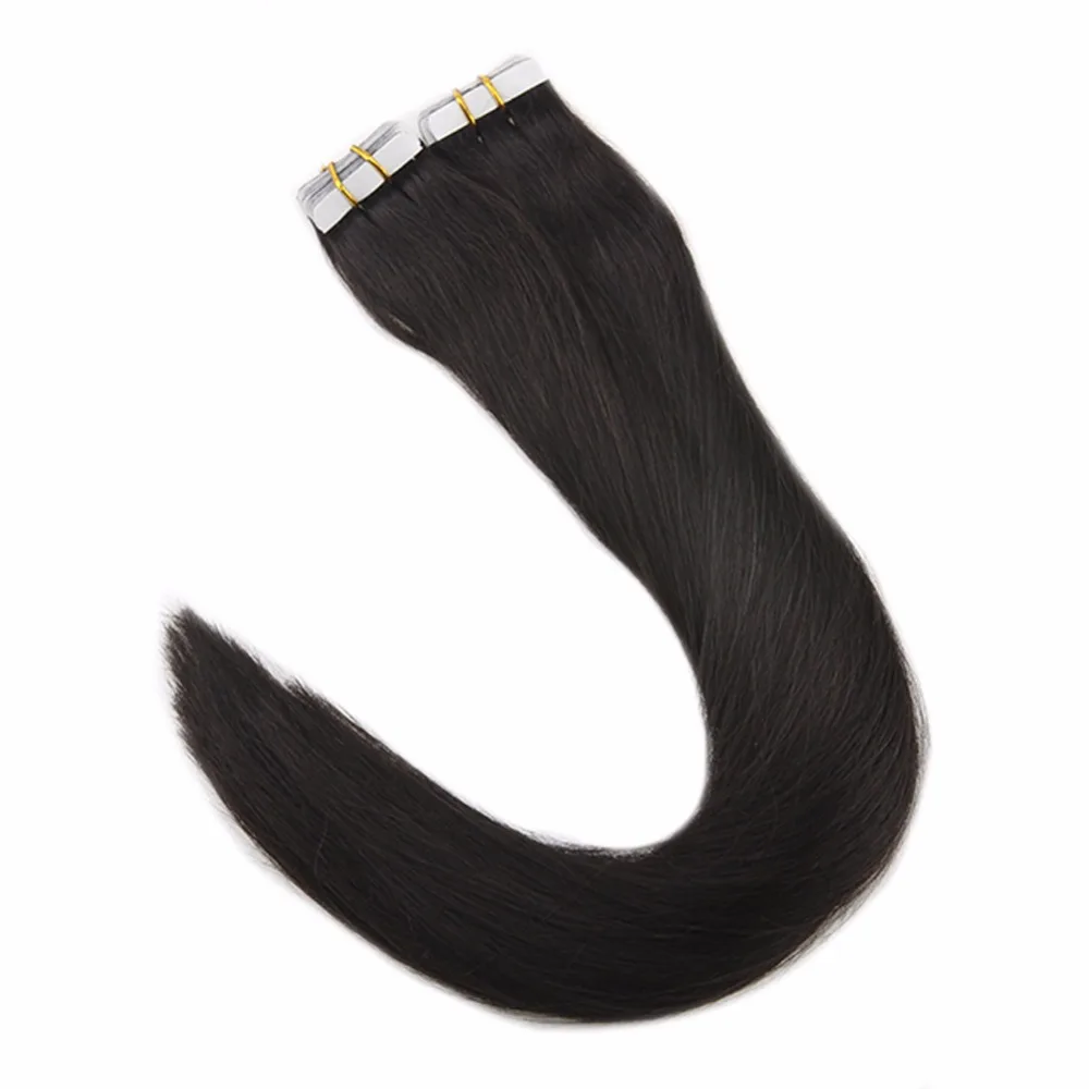 Полный блеск прочный скотч в волосы для наращивания 100% Человеческие волосы remy 60 г 40 шт 12 "Красочные ленты на волосы