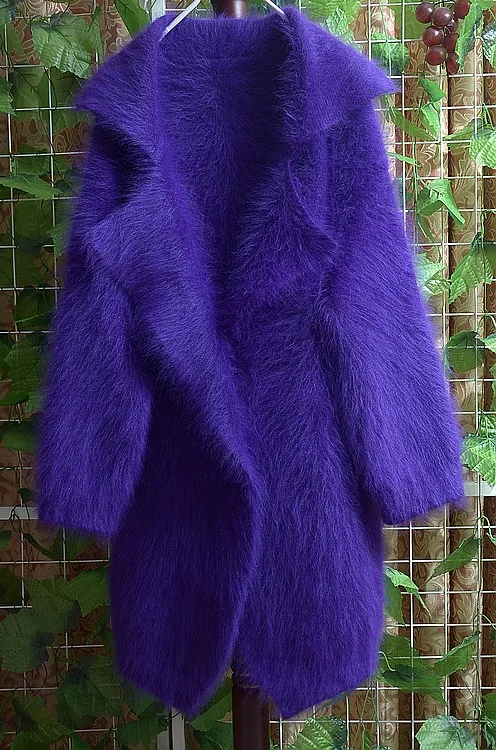 

Autumn and winter women thickening mink velvet long sweater outerwear design long overcoat cardigan turn-down collar wholesale