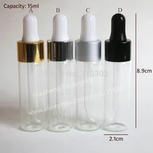 Free shipping - 50/LOT 15ml Empty Glass Essential Oil Bottle,15ml Glass Dropper Bottle,  10ml is available