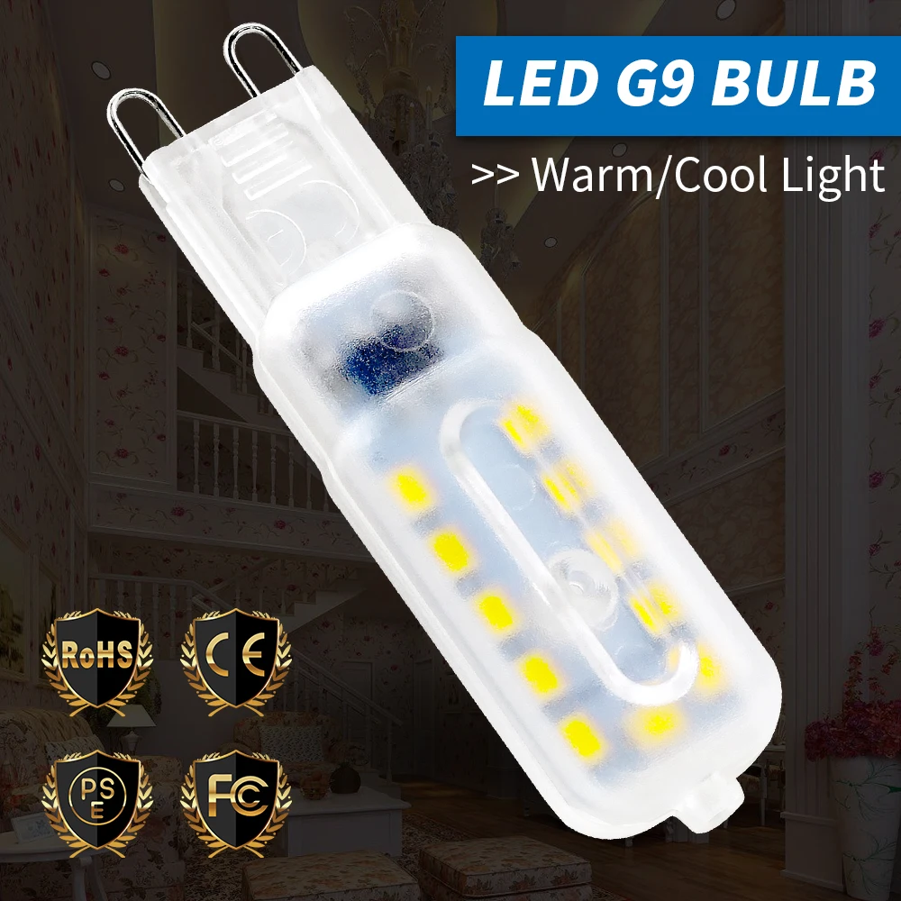 

G9 Corn Light 3W Candle LED Bulb 5W Spotlight For Chandelier Crystal Replace 30W 40W Halogen LED Lamp g9 LED 220V Ampoule 2835