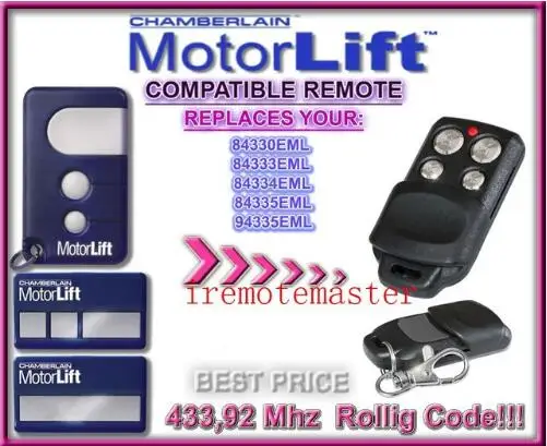 

5 pieces/lot! MOTORLIFT 84330e 84335e 84334e replacement remote control 433mhz