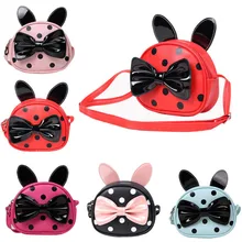 Милые сумки для маленьких девочек с мультяшным бантом, мини-сумки на плечо с принтом в горошек, сумка-тоут из искусственной кожи, подарки для детей