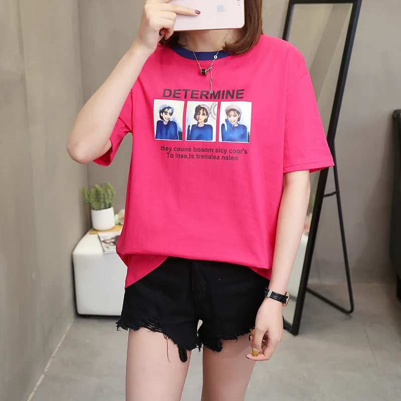 

MILINSUS New Tshirt Woman Harajuku Ulzzang T Shirt Women T-shirt Kawaii Tees Femme Womens T Shirt Print Short Sleeve O Neck Tops