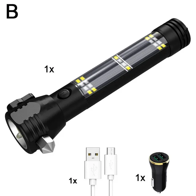 changeable Zk20 дропшиппинг 5000 люмен Солнечный тактический фонарь USB Перезаряжаемый Многофункциональный фонарь для автомобиля аварийный инструмент компаса молоток - Испускаемый цвет: changeable