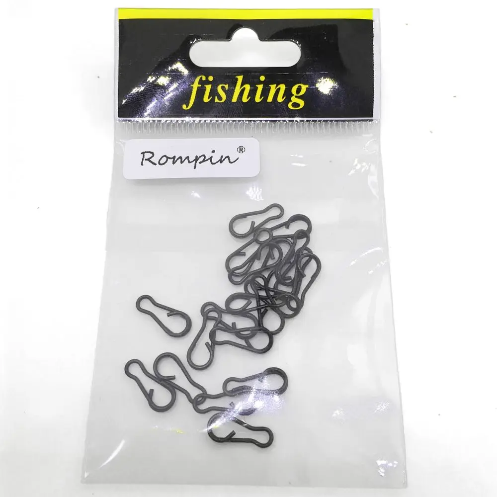 Rompin 20 шт./пакет Карп рыболовные снасти оснастки соединитель для приманки для рыбалки мульти-зажимы матовый черный цвет 1