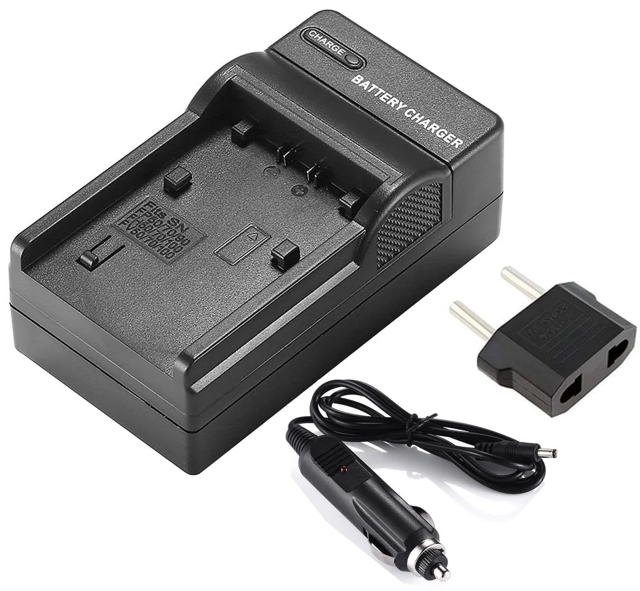 Camera Battery Mains and Car Charger with UK EU Plugs for Sony NP-FP50 FP70 FP90 