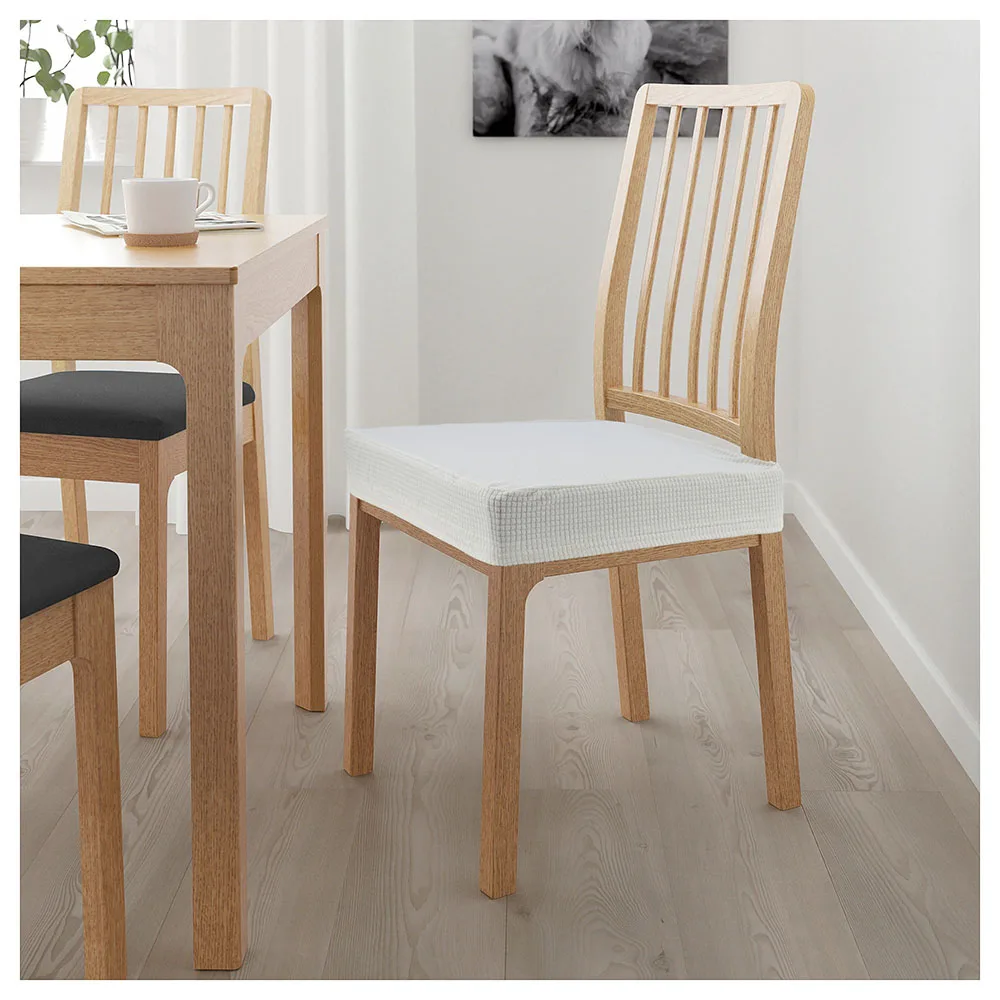 Современный Офисный кухонный эластичный чехол на стул из спандекса, однотонный защитный чехол для сиденья, прочный Чехол на стул с защитой от грязи - Цвет: Белый