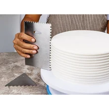 6 шт./партия скребки для торта Крем шпатель неправильные зубы DIY Инструменты для торта из нержавеющей стали TB