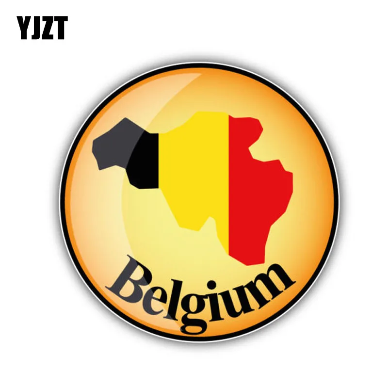 

YJZT 13.5CM*13.5CM Belgium Map Flag Funny Body Car Sticker Decal 6-1334