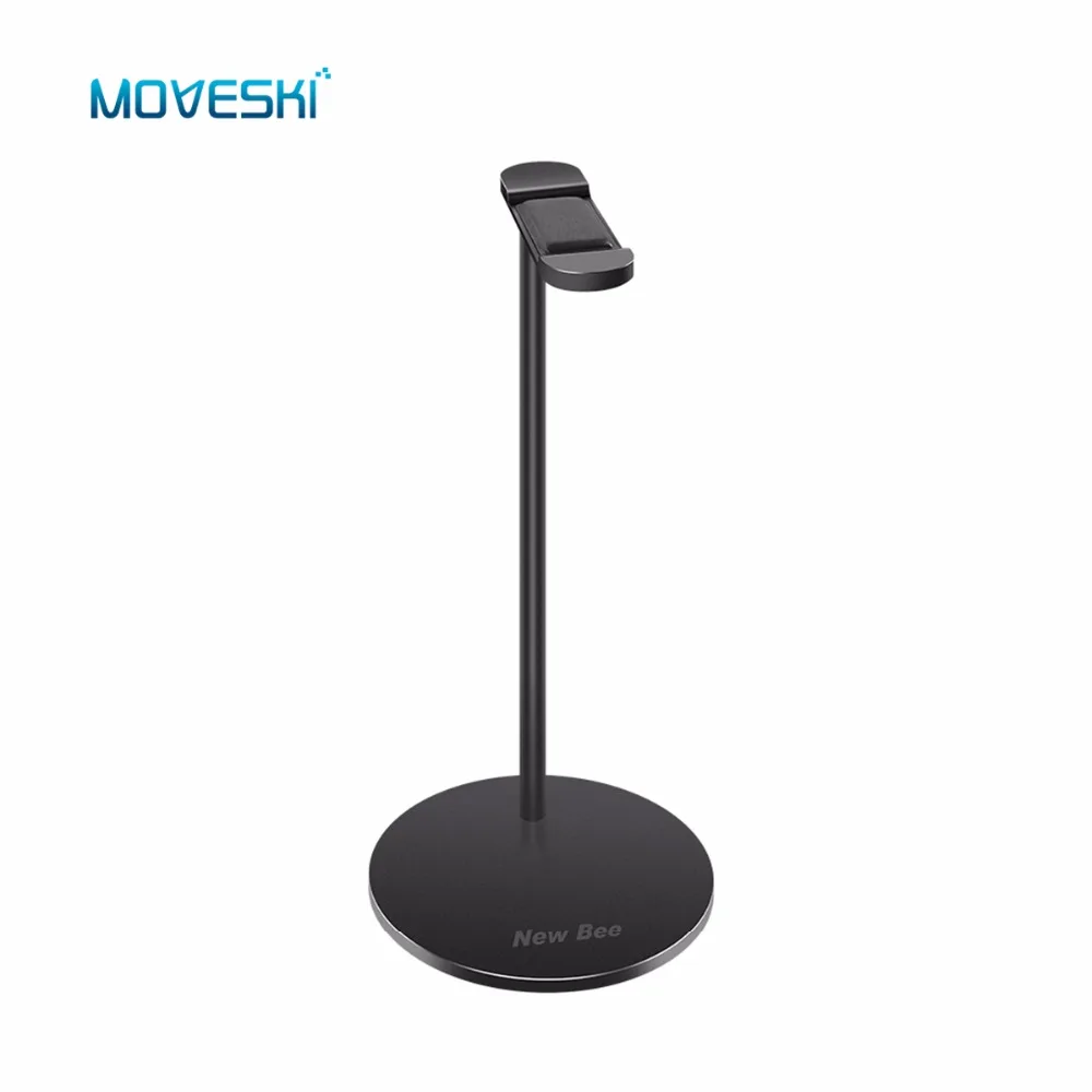 Moveski NB Z3 Headphone Stand aluminum Holder Earphone with leather Silicone Anti skid Flexible Headrest ABS Solid Base