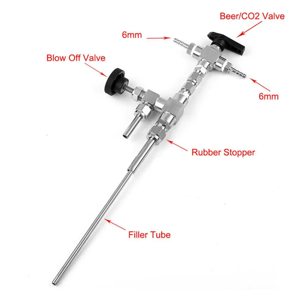 304 стойка из нержавеющей стали Давление для пивных бутылок, наполнитель 3 Way шланг комплект для Homebrewing пива самогон co2 пистолет разливочное оборудование