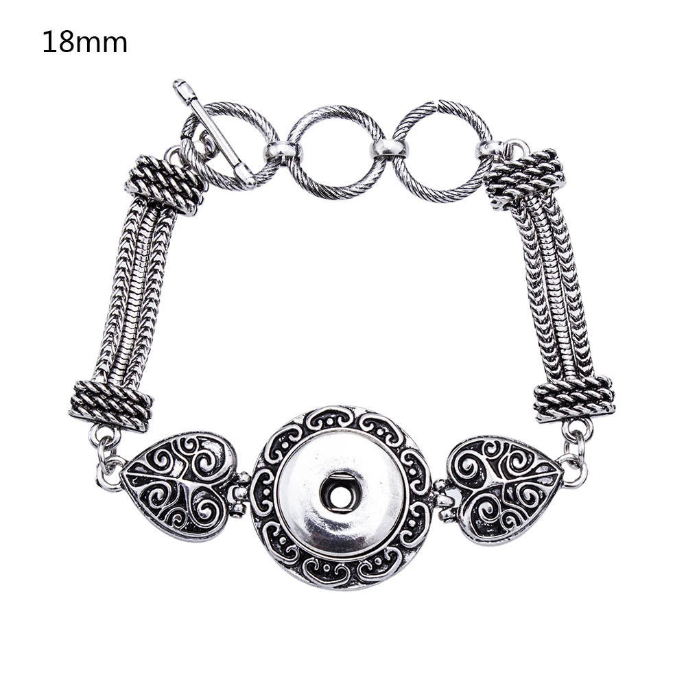 ZB403 Hot Sale Snap Bracelet Charm Bangles Alloy Bracelet Snap Button