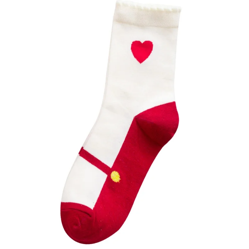 Рождественские спортивные носки из чистого хлопка с героями мультфильмов, милые женские носки без пятки с милым оленем на осень и зиму
